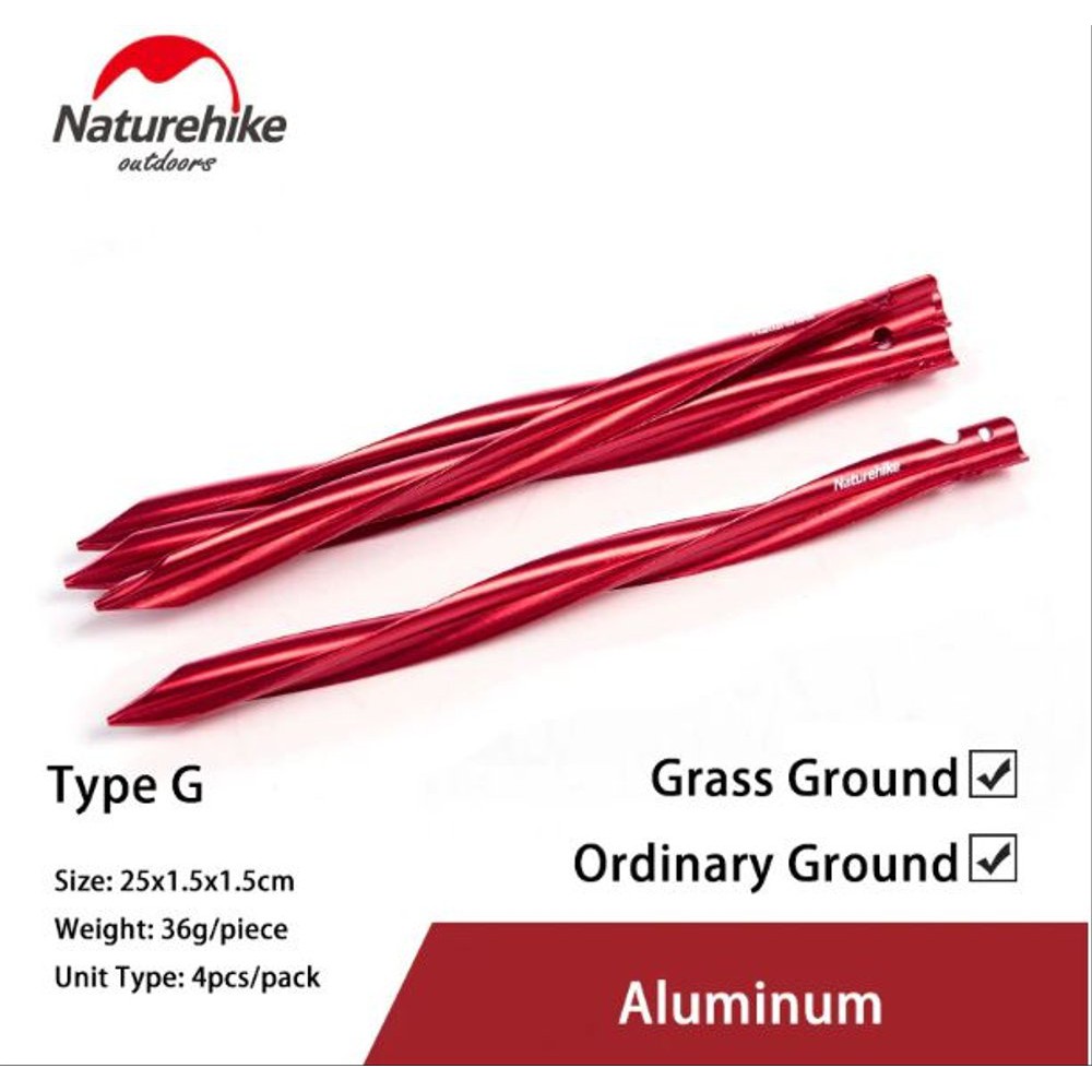 Pasak Tenda Naturehike Aluminium Tipe Spiral Besar Untuk Awning Flysheet Shelter NH17D024-D -