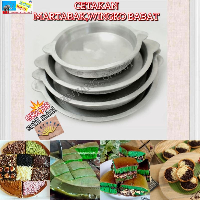 CETAKAN KUE MARTABAK MANIS,WINGKO BABAT,,MARTABAK BANGKA ALUMUNIUM COR KUAT GRATIS SUTIL MINI