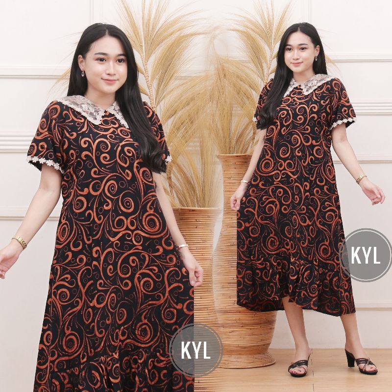 DASTER ARAB RENDA MOTIF KIPAS/DASTER  BORKAT KEKINIAN/DASTER ARAB MOTIF-Hitam kerah