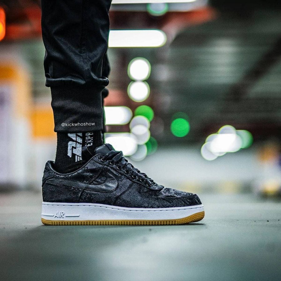 Sepatu Nike Air Force 1 Low Clot Black White Gum