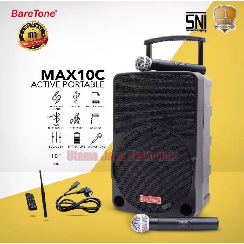 SPEAKER PORTABLE BARETONE MAX10C SPEAKER MEETING 10 INCH ORIGINAL