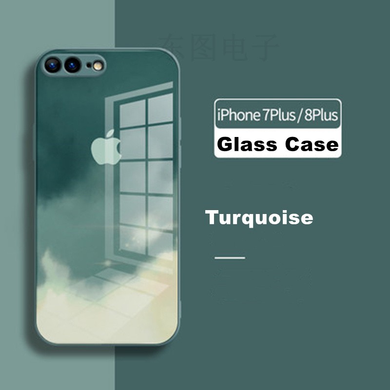 (2021) Hard Case Tempered Glass Motif Lukisan Cat Air Untuk Iphone 6 6s 7 8 Plus X Xr Xs Max