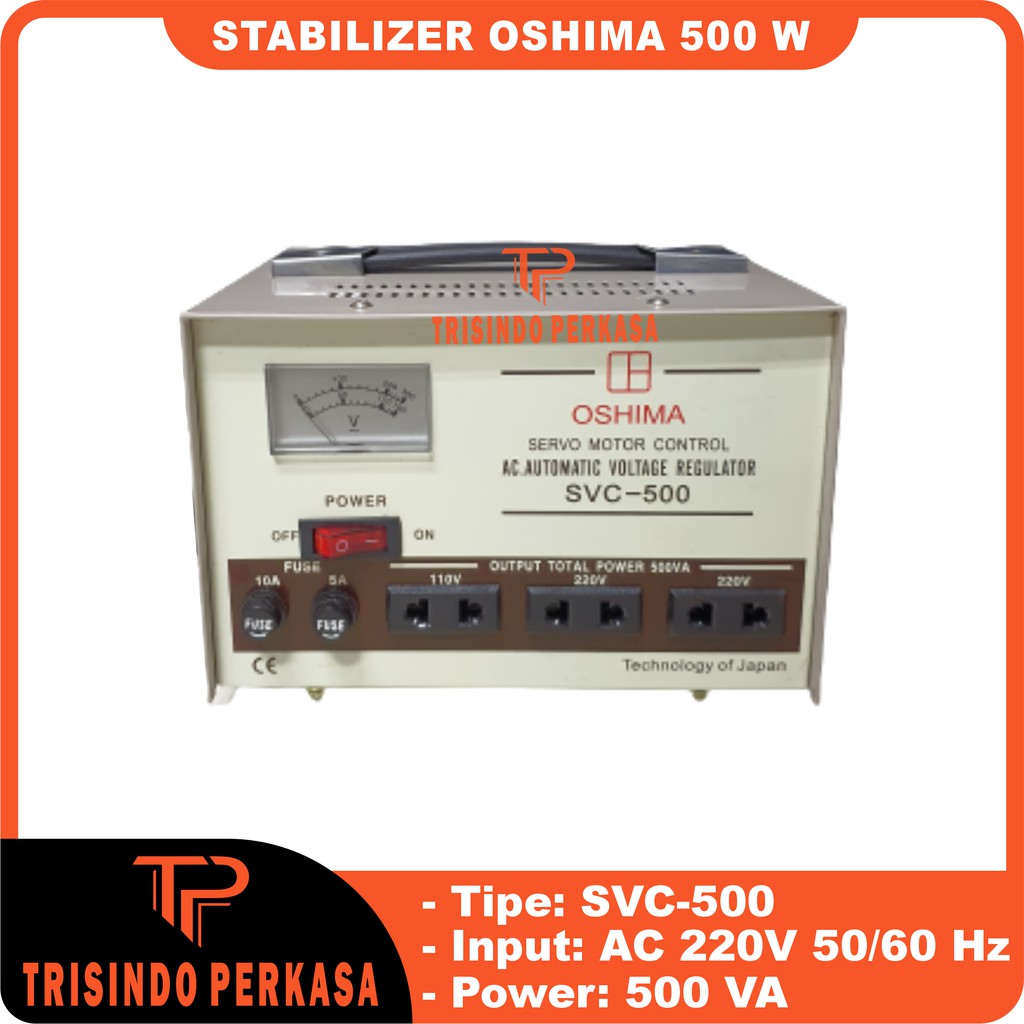 Stabilizer OSHIMA 500 watt Servo Motor/Soft Start/Regulator