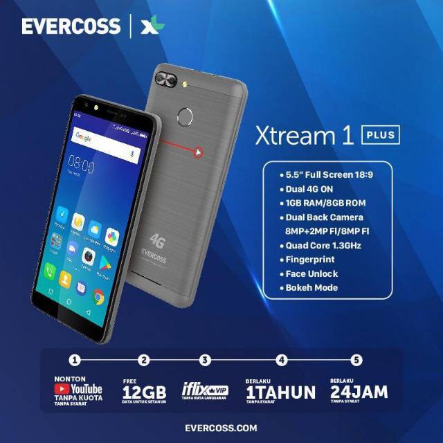 Evercoss U6 Xtream 1 Pluss Evercoss Android Ram 1gb Rom 8gb 5 5 Inch Hp Ever Coss Dual Sim Shopee Indonesia