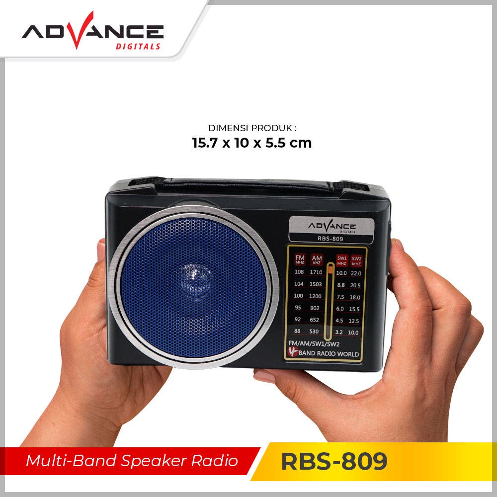 【READY STOCK】 Radio Speaker Advance RBS-809 buletooth function FM with Lampu LED