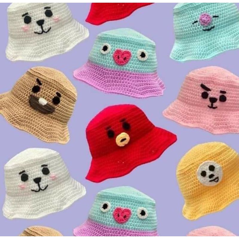 topi bt21 / topi bts / topi rajut / bucket hat