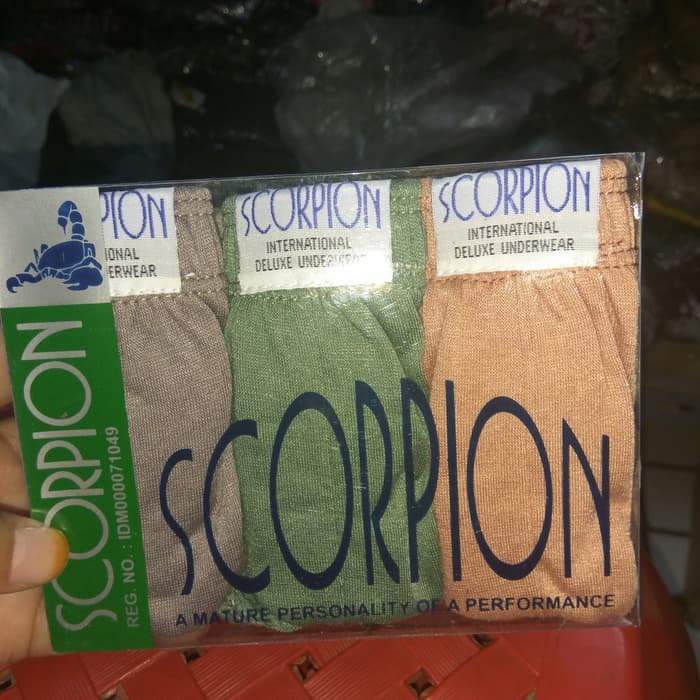 Celana Dalam Pria Scorpion CD Pria Celana Dalam Pria Scorpion- 1 Box Isi 3pcs  Bisa COD-Vegasus Store