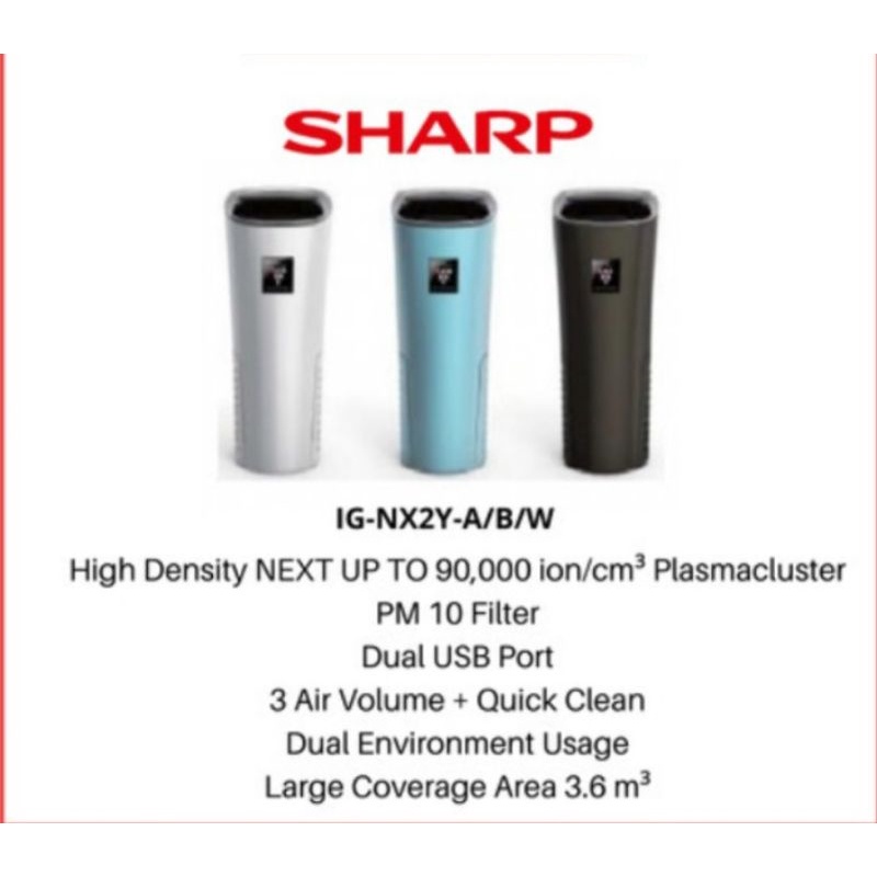 Sharp Air Purifier Car IG-NX2Y-A/B/W (Air Purifier Mobil)