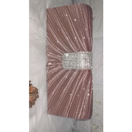 SALE clutch pesta dusty pink