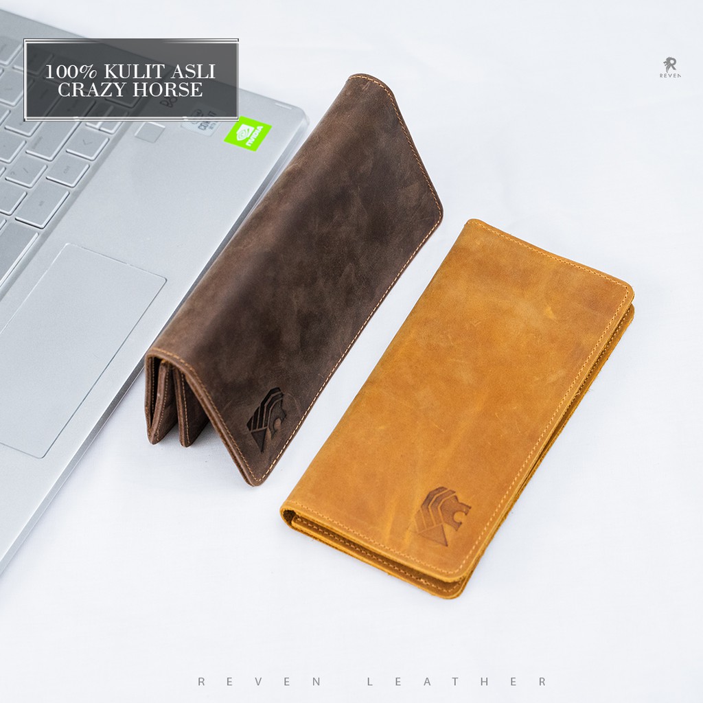 REVEN LEATHER - Dompet Pria / Dompet Kulit Model Panjang Gavin Crazy Horse