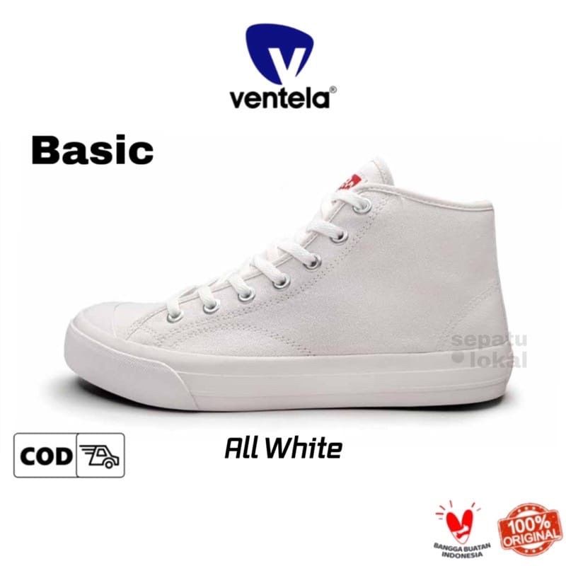 Sepatu Ventela Basic High Black White [ Ventela Original ]