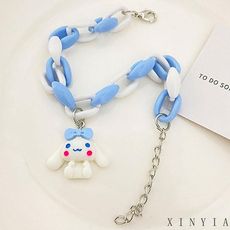 Xia.id Gelang Tangan Pasangan / Pria / Wanita Desain Kartun Telinga Anjing Besar Lucu Warna Pink / Biru