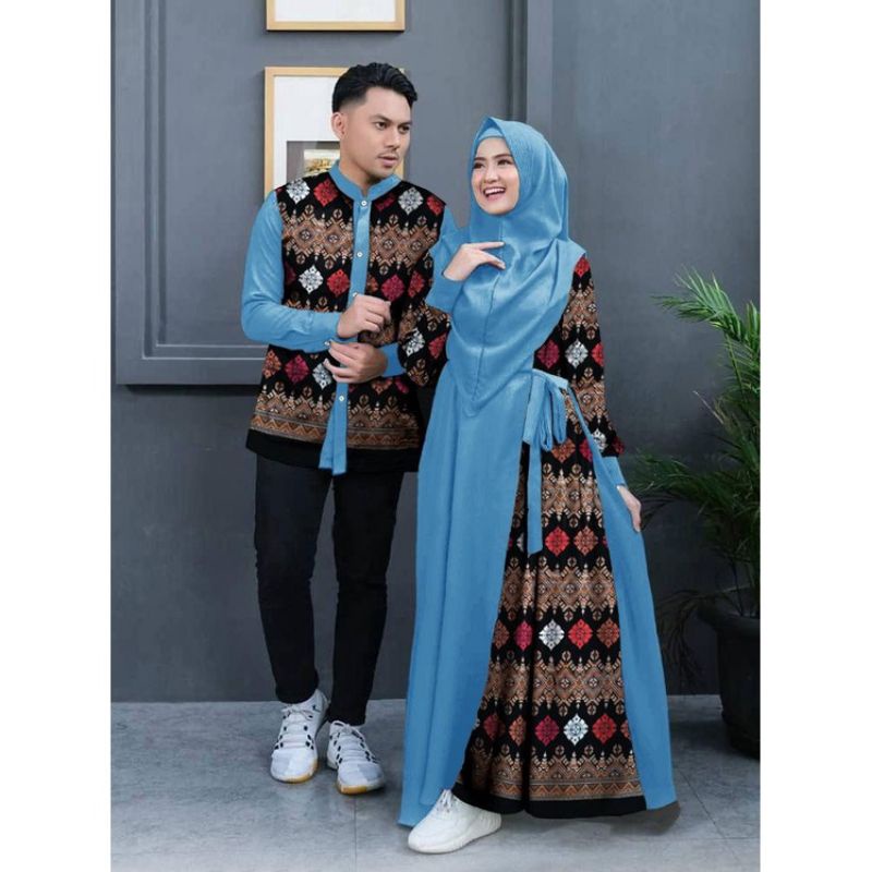 (NEW) AVINA - Bisa COD Baju KURTA QURTA Katun BATIK Couple Pasangan Koko Pria Wanita Ayah Ibu Long M