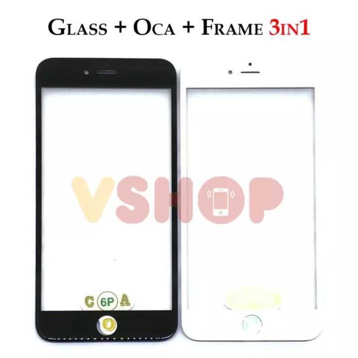 Kaca TouchScreen TS Layar Sentuh Kaca Depan LCD + Frame + Lem OCA iPhone 6S Plus