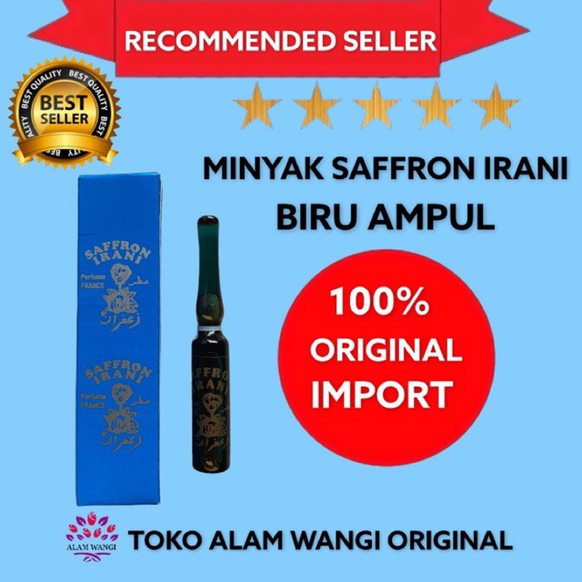 MINYAK WANGI JAFARON SAFFRON IRANI WARNA BIRU