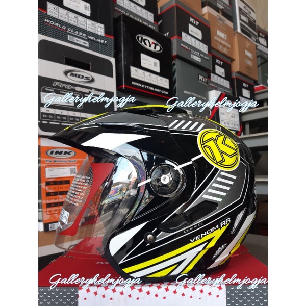 KYT VENOM RR 2 #4 BLACK YELLOW FLUO
