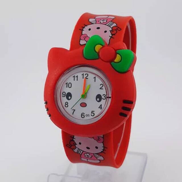 TERLARIS JAM TANGAN ANAK TK/SD KARAKTER HELLO KITTY CEPLOK