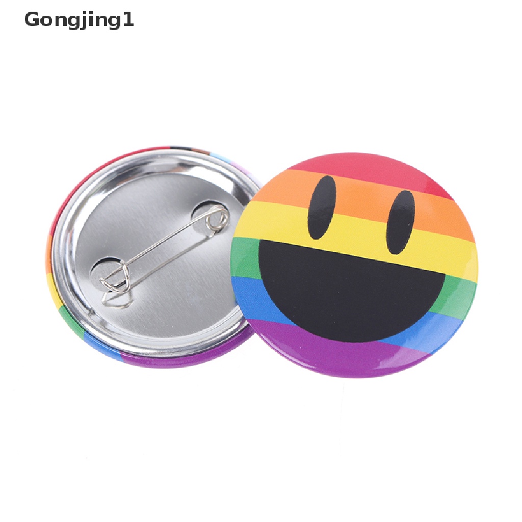 Gongjing1 Lgbt Bros Pin Bentuk Jari Hati Warna Pelangi Bahan Metal Untuk Jaket Denim