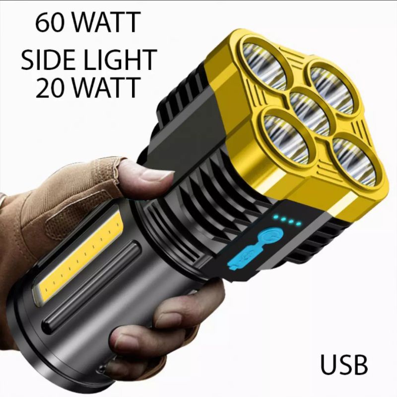 Senter Outdoor Super Terang / Senter LED X5 Rechargeable Jarak Jauh