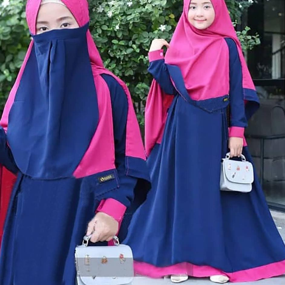 ✦ Puncak [Ramadhan] ✦ Shalih Gamis Anak 3in 1 (kerudung + cadar) /Gamis anak perempuan /Gamis murah