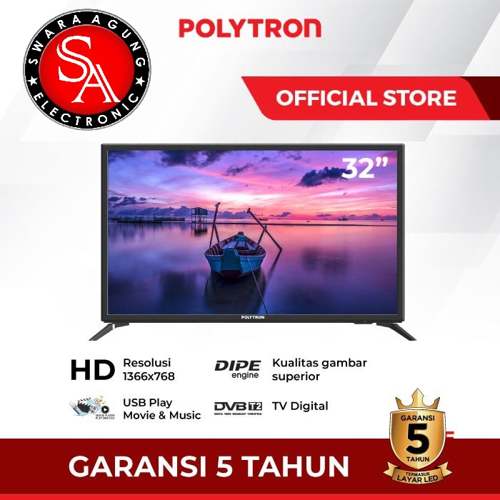Led Digital TV 32 Inch Polytron Type: 32V1853 (Khusus Daerah Medan)