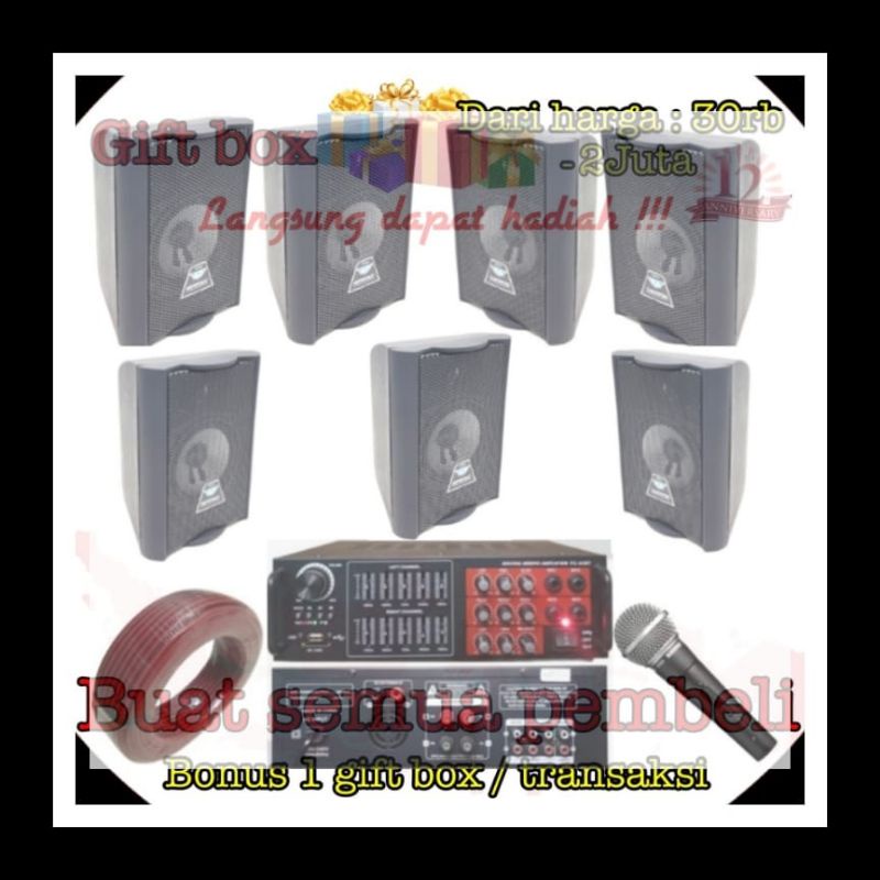 Paket sound Cafe,Mesjid,Greja 7 titik Full Addons 4 inch ADX4