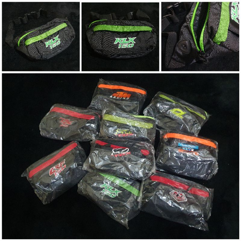 WAISTBAG RACING MOTOCROSS TAS MOTOR TRAIL ENDURO TRABAS SUPERMOTO KTM HUSQVARNA KAWASAKI KLX 150 L H