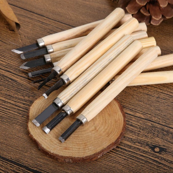 

UKIR-ALAT- PAHAT KAYU WOODWORKING SET 12PCS PISAU UKIR SENI CRAFTING TOOL -ALAT-UKIR.