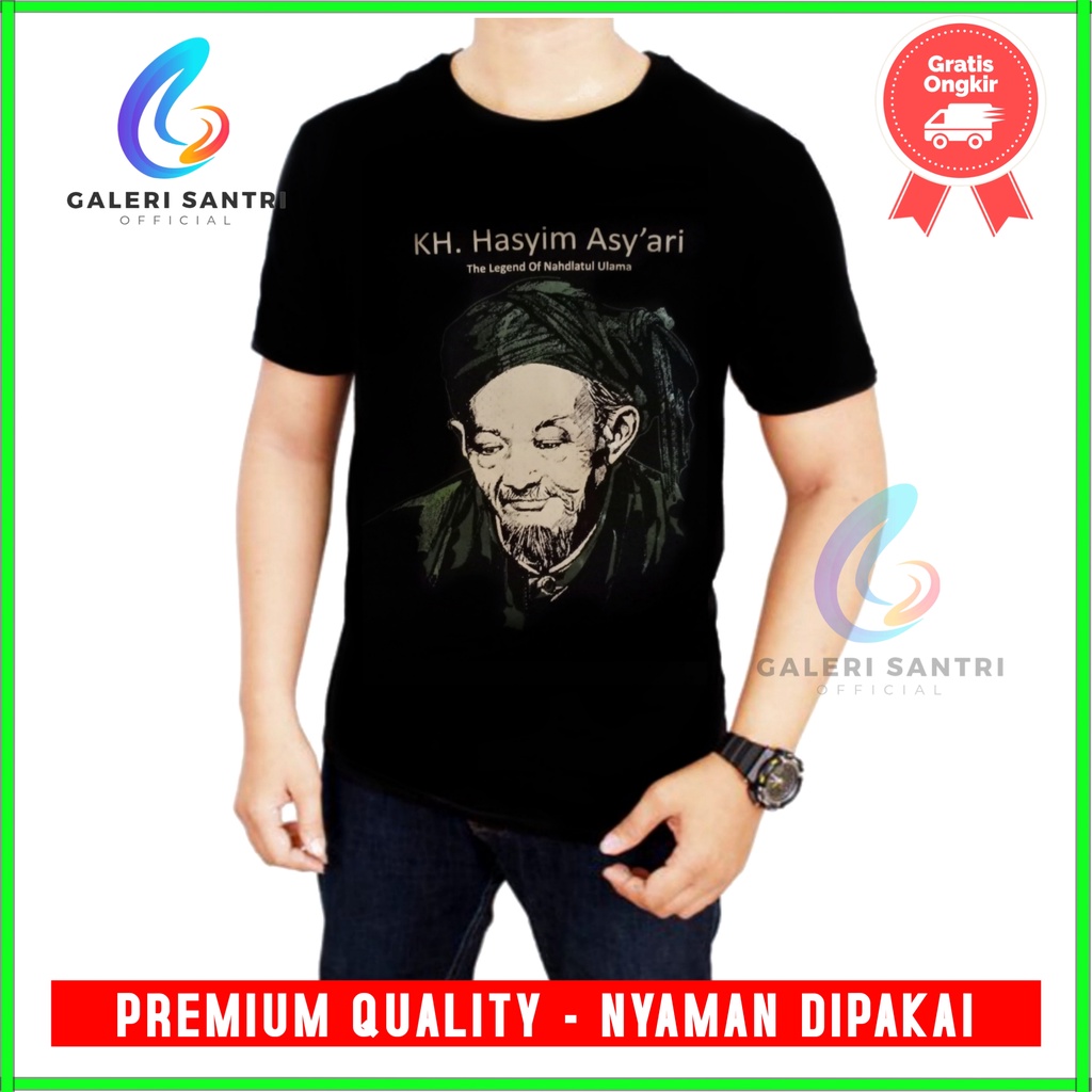Kaos KH Hasyim Asyari/Kaos Nahdlatul Ulama NU Ori/Kaos Kyai/Kaos Mbah Hasyim Asyari Founder NU