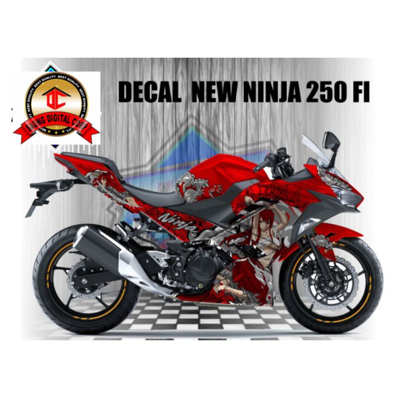 sticker decal full body Kawasaki ninja new fi 250 motip karakter merah