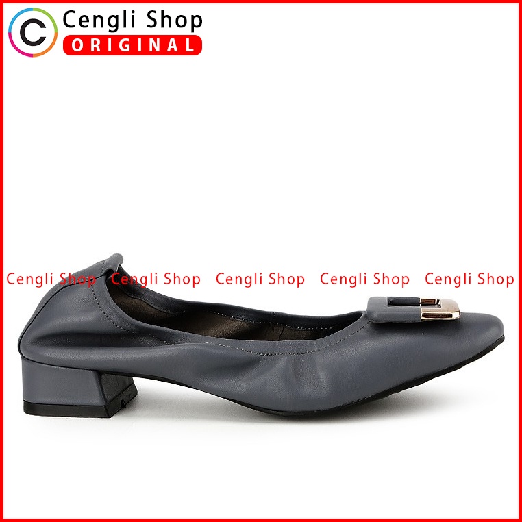 SEPATU FLAT KULIT OBERMAIN WANITA ORIGINAL BRANDED TERBARU BIRU OW23