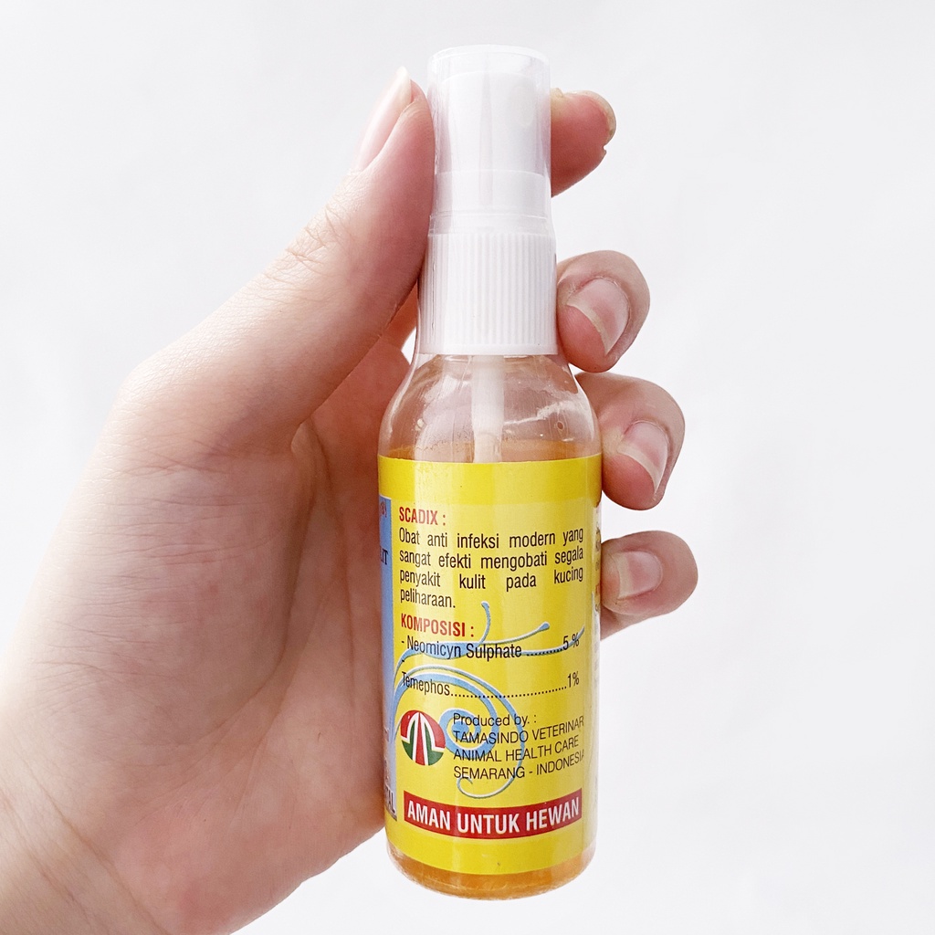 Obat Scadix Cat Spray 60 ml - Obat Scabies, Kudis, Jamur, Koreng, Gatal Gatal Pada Kucing