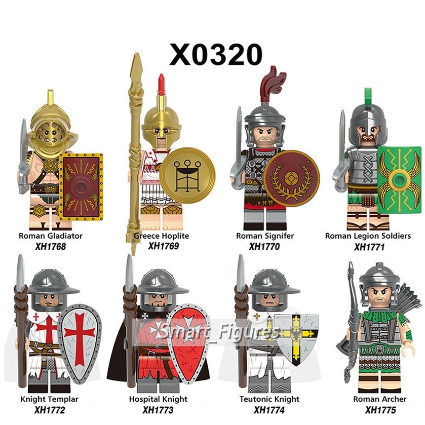 Mainan Action Figure Minifigures Abad Pertengahan Kuno Mesir Roman Warrior Mummy Atlantis Gladiatus