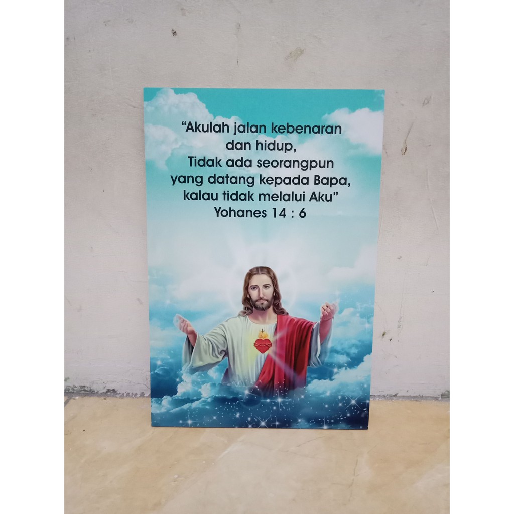 poster kayu yohanes 14 ayat 6 wall decor nasrani kutipan injil