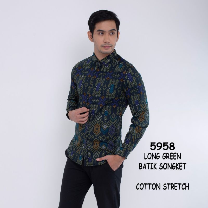 Baju Kemeja Batik Pria Lengan Panjang motif Songket