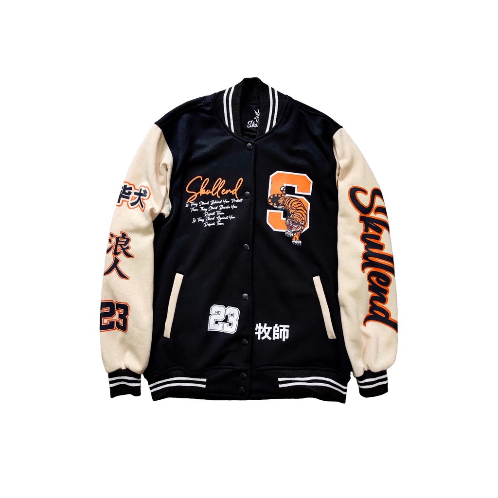 Jaket Varsity Hustle Series Baseball Pria Wanita - Varsity Jacket Vintage Baseball
