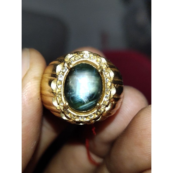 batu permata black saphire star 12