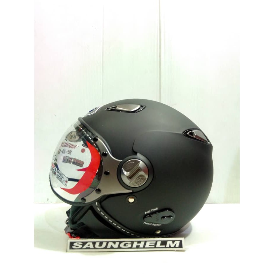 HELM KYT ELSICO SOLID BLACK DOFF