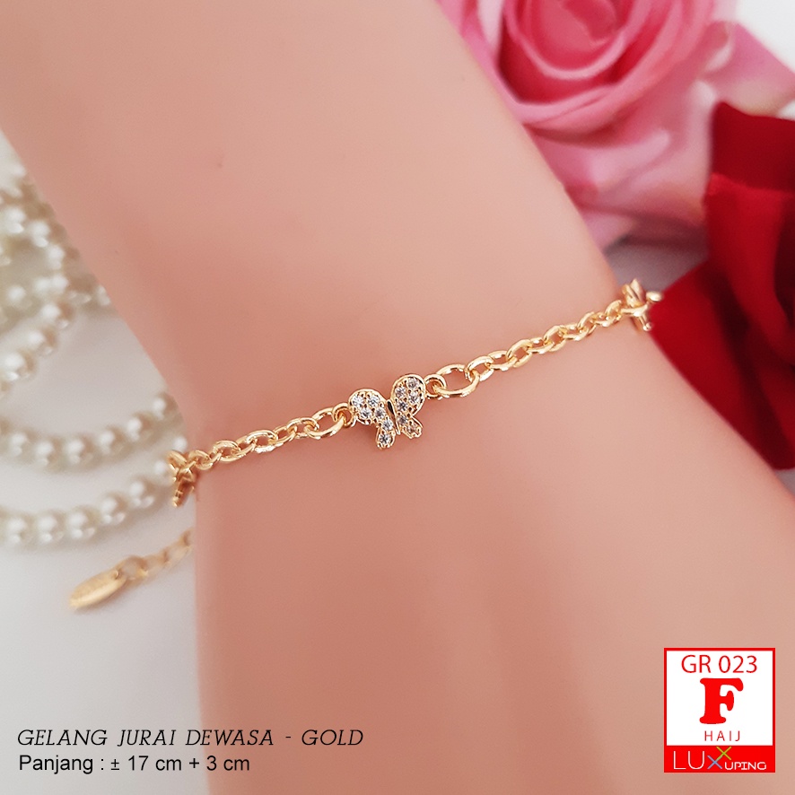 GR 023 Gelang Xuping Wanita Dewasa Permata Sirkon Perhiasan Lapis Emas 18K Pita Yaxiya Luxx Xuping