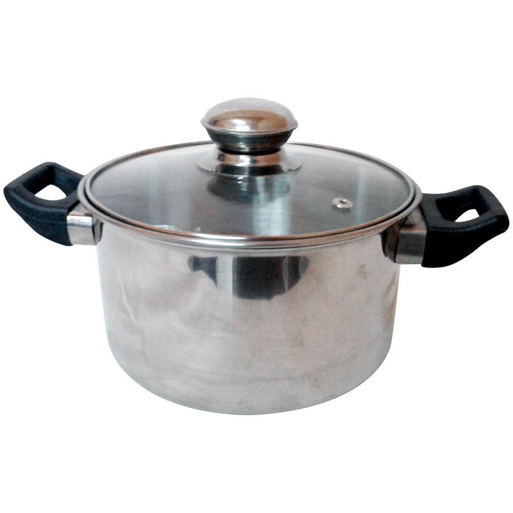 556 SA Panci Stainless Steel 18 cm Tutup Kaca - Silver