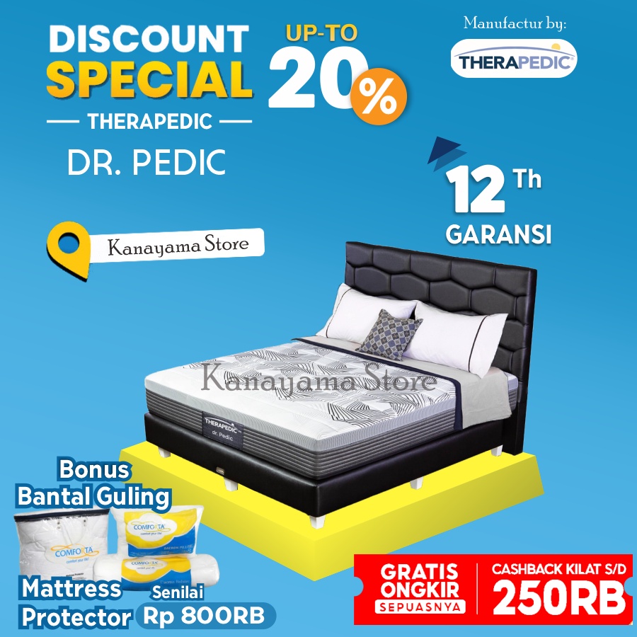 Therapedic Spring Bed Dr. Pedic Latex bedset 160 180 200 100 x200 - 100*200