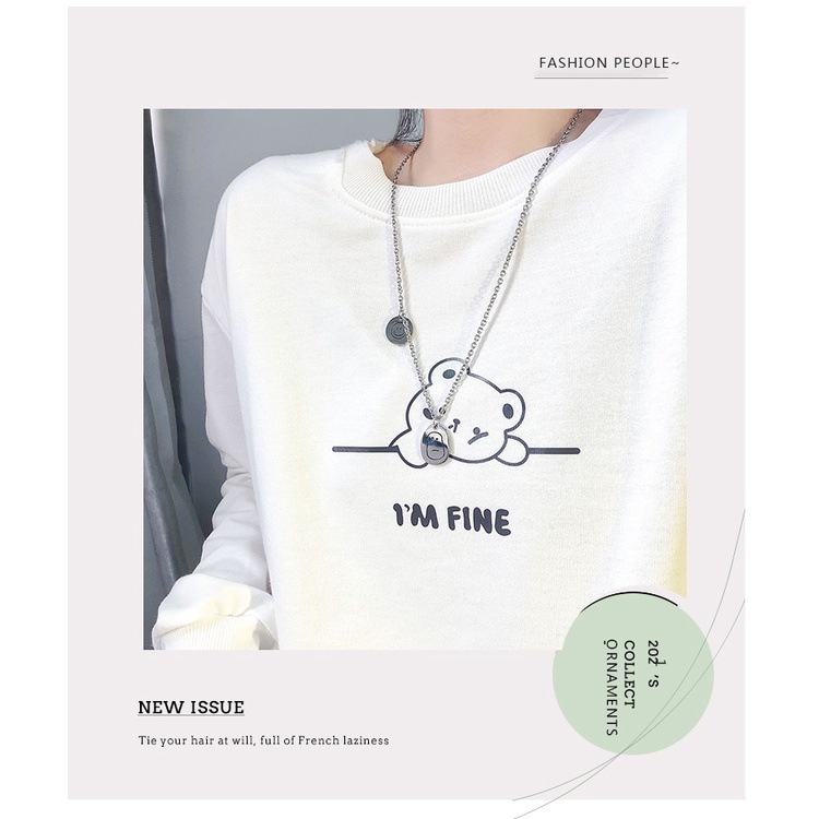 Lucu tidak bahagia dan ceroboh liontin kalung in niche desain hip hop sweet cool sweater rantai