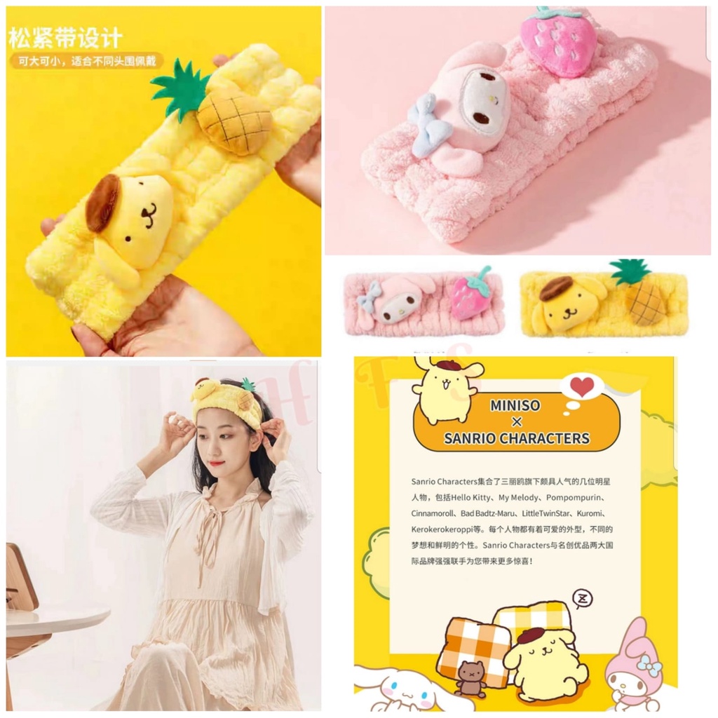 bando  mandi boneka nanas timbul  sanrio miniso