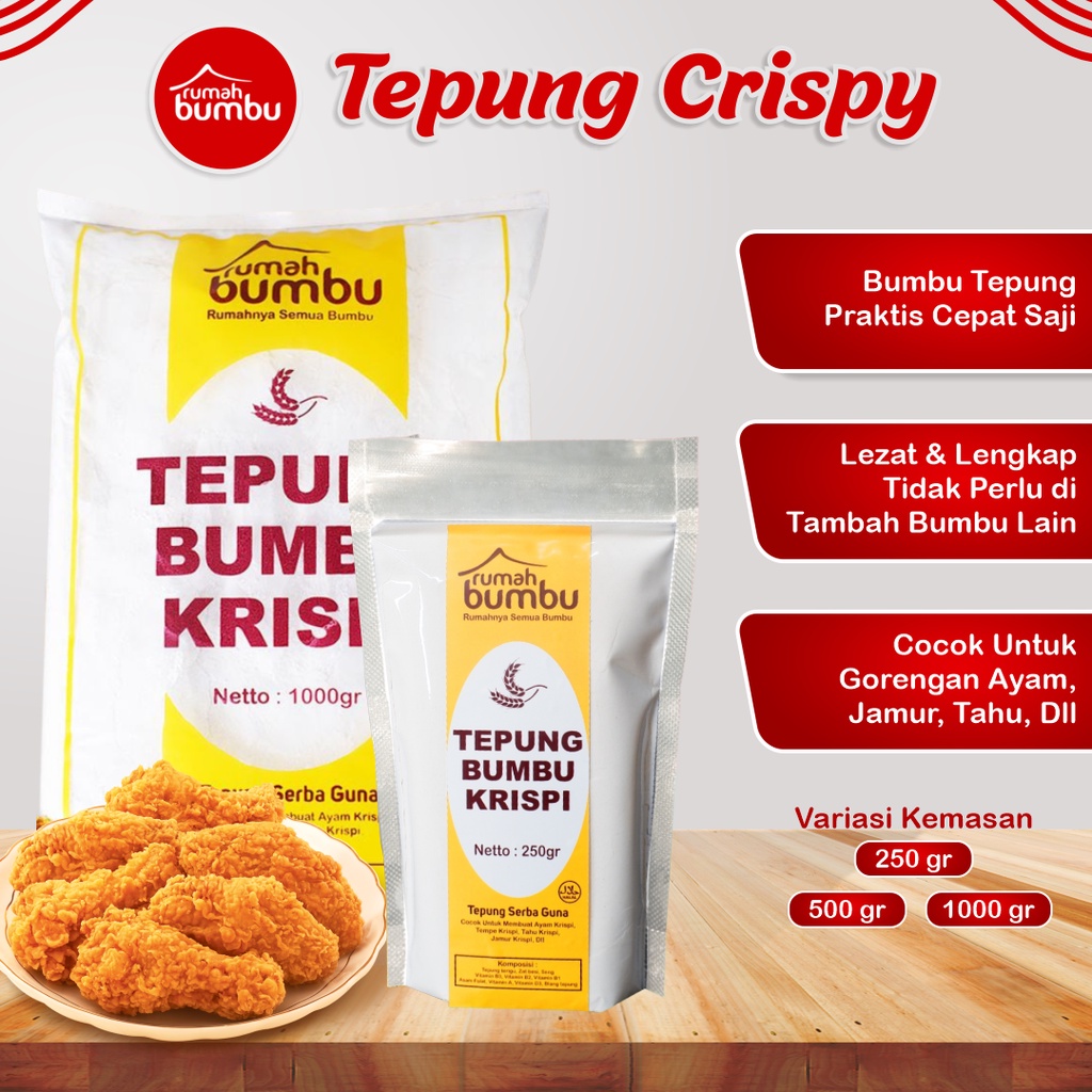 

Tepung Bumbu Serbaguna Fried Chicken Kentucky 1000 Gram Tepung Crispy Ayam Goreng Praktis Gurih Renyah Siap Pakai Premium Halal