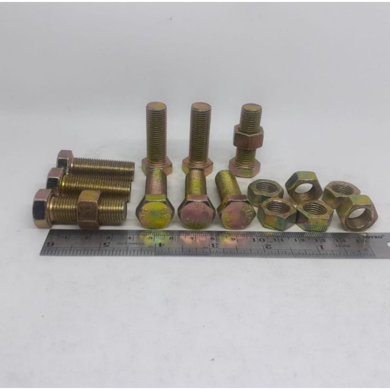 BAUT MUR KUNING M12X35 / BMK M12X35 / BAUT M12X35 KUNING BMK M12 X 35 KUNCI 17