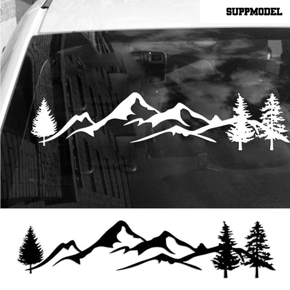 Stiker Reflektif Motif Gunung / Pohon Untuk Dekorasi Mobil SUV / RV / Camper