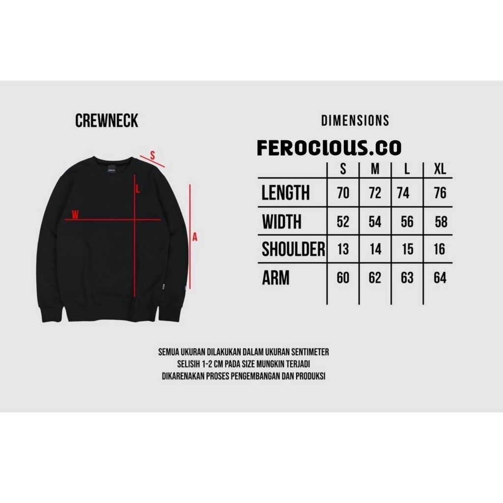 Ferocious Authentic Crewneck Black Sig Ultra Black Sweatshirt Pria Wanita