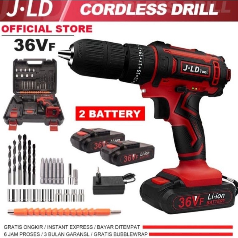 Canggih Cordless Drill JLD 36V Mesin Bor Baterai 36VF JLD