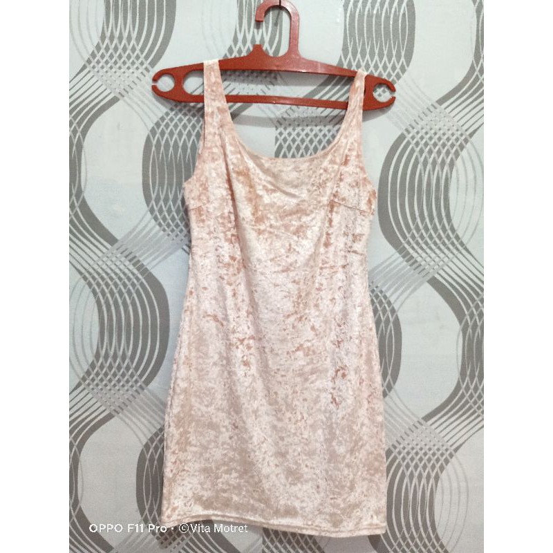 LONG DRESS BLUDRU VELVET NUDE