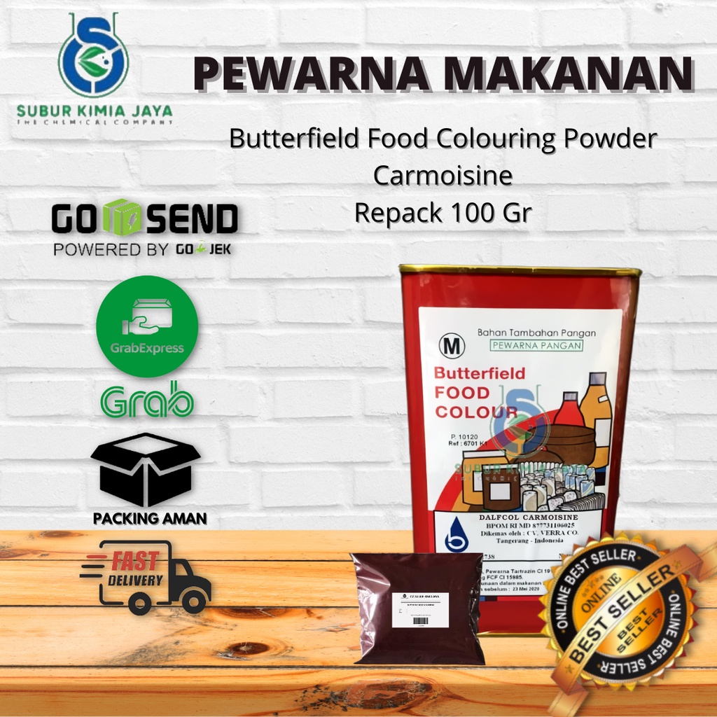 

Pewarna Makanan Bubuk Carmoisine 100 gr Butterfield Premium